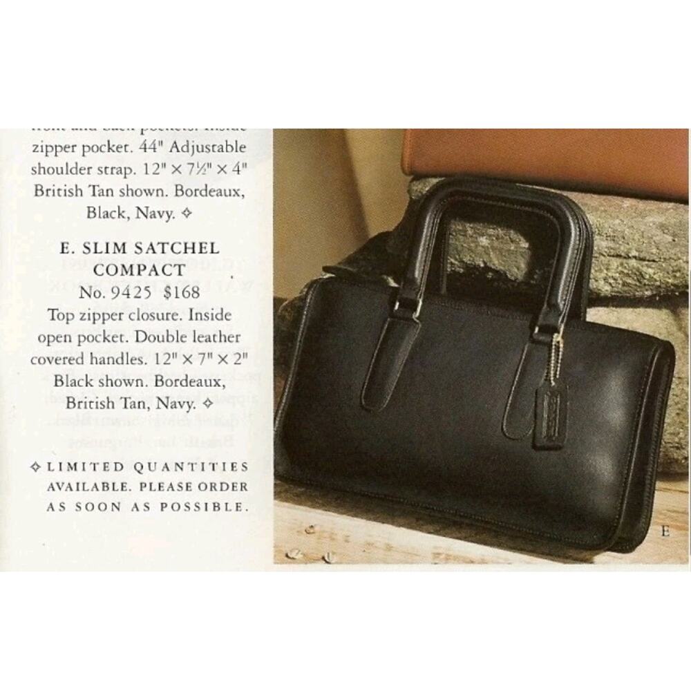 Coach Vintage Slim Compact Leather Satchel Whiskey Brown Bonnie Cashin Rare 70s - Picture 9 of 9